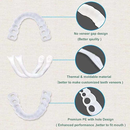 Flexible Snap-In Teeth – Comfortable Cosmetic Teeth Veneers for Men & Women